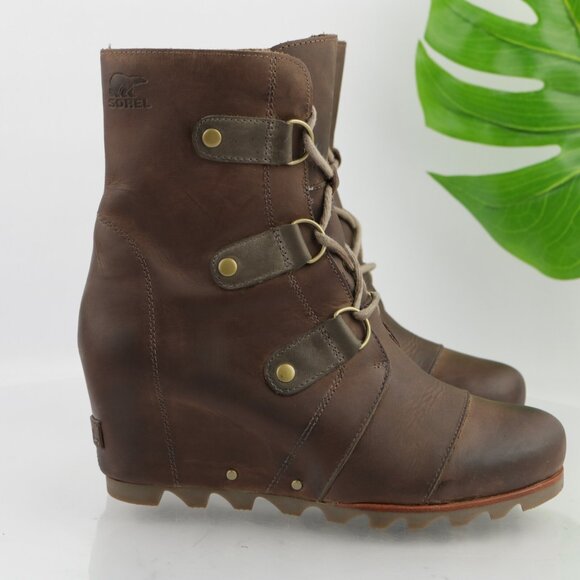 Sorel Womens Joan Of Arctic Boots Size 10 Waterproof Brown Wedge Heel Lace Up - Picture 9 of 15